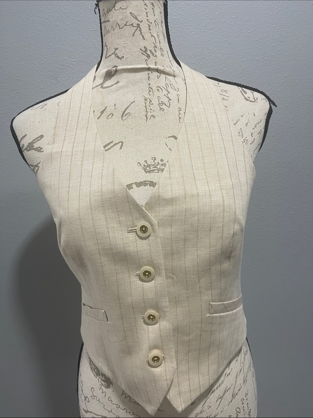 Veronica Beard Women's Cream Pinstripe Vest